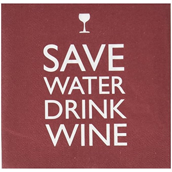 PAPERPRODUCTS DESIGN 20-PACK SAVE WATER PAPER COCKTAIL NAPKINS - Image 1